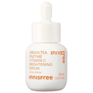 Innisfree Green Tea Brightening Serum - White with Orange Text